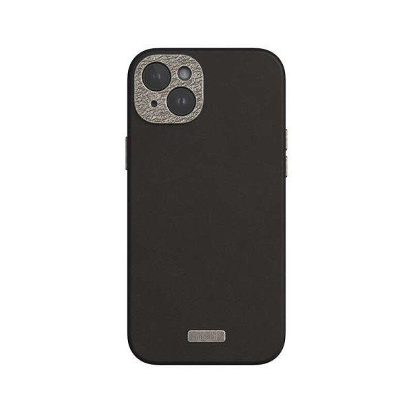Moshi Napa MagSafe - Leather telefontok iPhone 15 Plus (Midnight fekete)