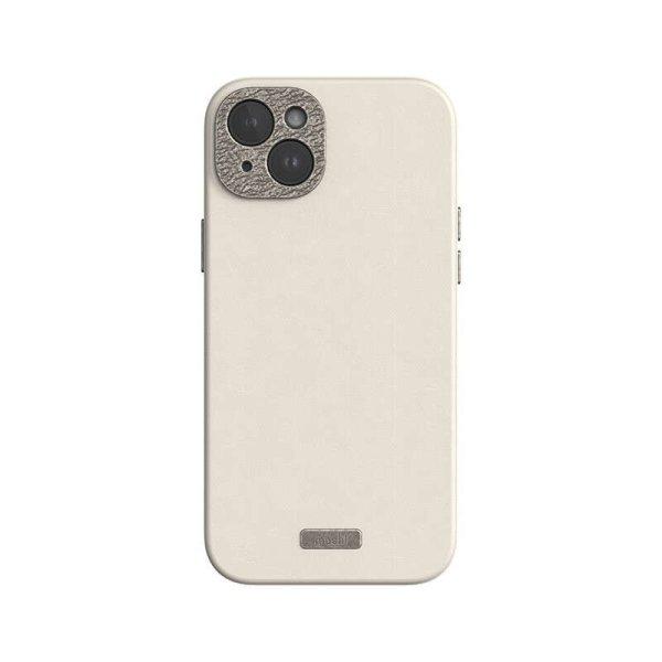 Moshi Napa MagSafe - Leather telefontok iPhone 15 Plus (Eggnog fehér)