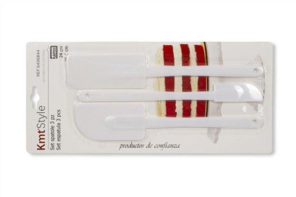 3 részes fehér műanyag spatula készlet